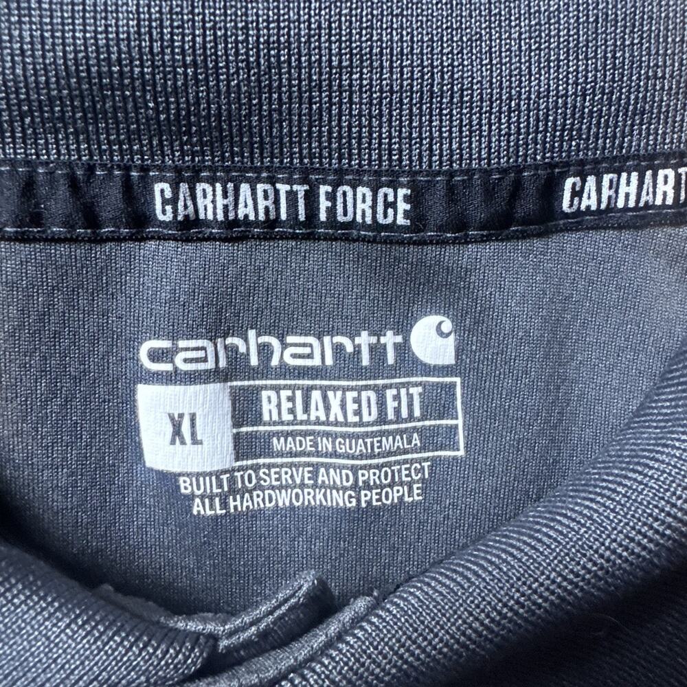 Carhartt Force Polo Shirt Mens Sz X-Large Gray Relaxed Fit Pocket Short Sleeve - Picture 3 of 5